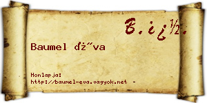 Baumel Éva névjegykártya